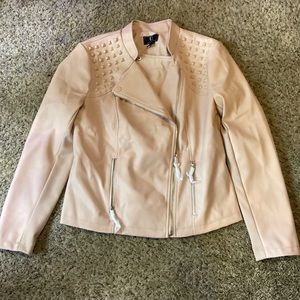 Light pink moto jacket never worn very cute with jeans